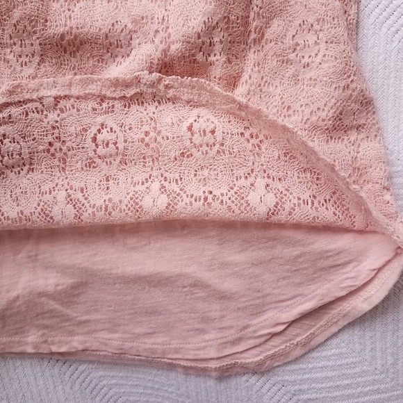 Lucky Brand Pale Pink Lacy Top, XS - Picture 8 of 8